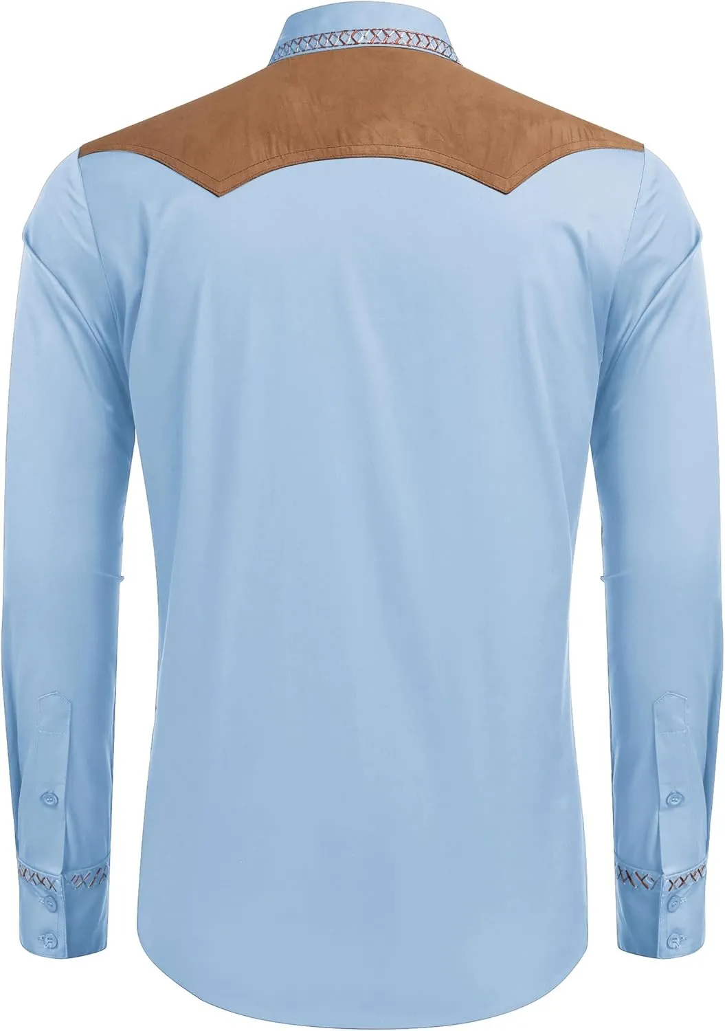 COOFANDY Men's Western Cowboy Shirt Embroidered Long Sleeve Slim Fit Casual Cotton Button Down Hippie Shirts with Pockets