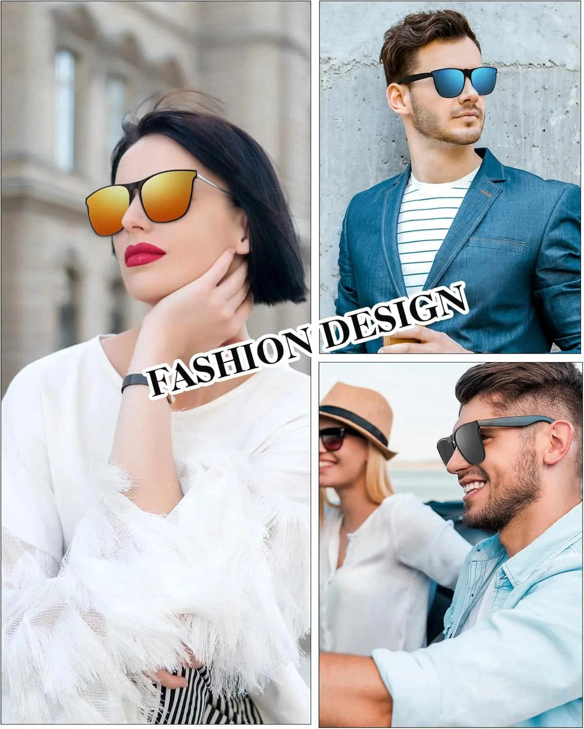 Frienda 3 Pair Oversize Polarized Clip-on Sunglasses Large Anti-glare TR90 Frame Flip up Driving Glasses for Women Men