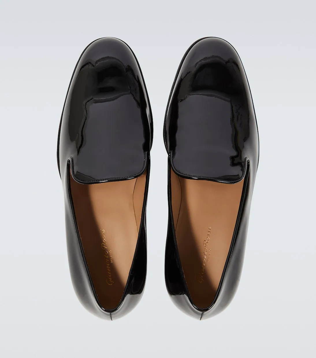 Gianvito Rossi patent denim loafers, black