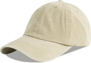 LANGZHEN Unisex Baseball Cap 100% Cotton Fits Men Women Washed Denim Adjustable Dad Hat