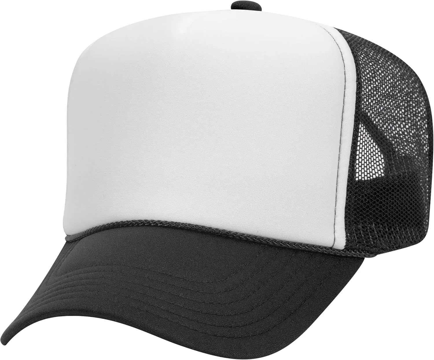 OTTO Polyester Foam Front 5 Panel High Crown Mesh Back Trucker Hat