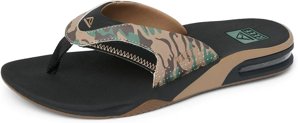 REEF Fanning Men's Bottle Opener Flip Flop, Arch Support, Durable Outsole, Water Friendly