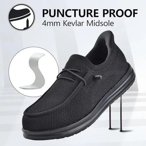 SUADEX Steel Toe Sneakers for Men Women Indestructible Work Safety Shoes Lightweight Comfortable Slip Resistant Composite Toe