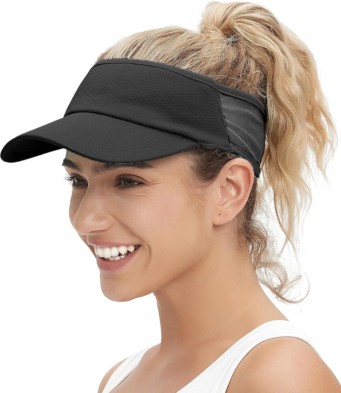 Sun Visor Hats for Men Women Lightweight Portable Stretchy Sun Hat for Running Tennis Golf