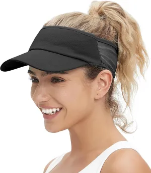 Sun Visor Hats for Men Women Lightweight Portable Stretchy Sun Hat for Running Tennis Golf