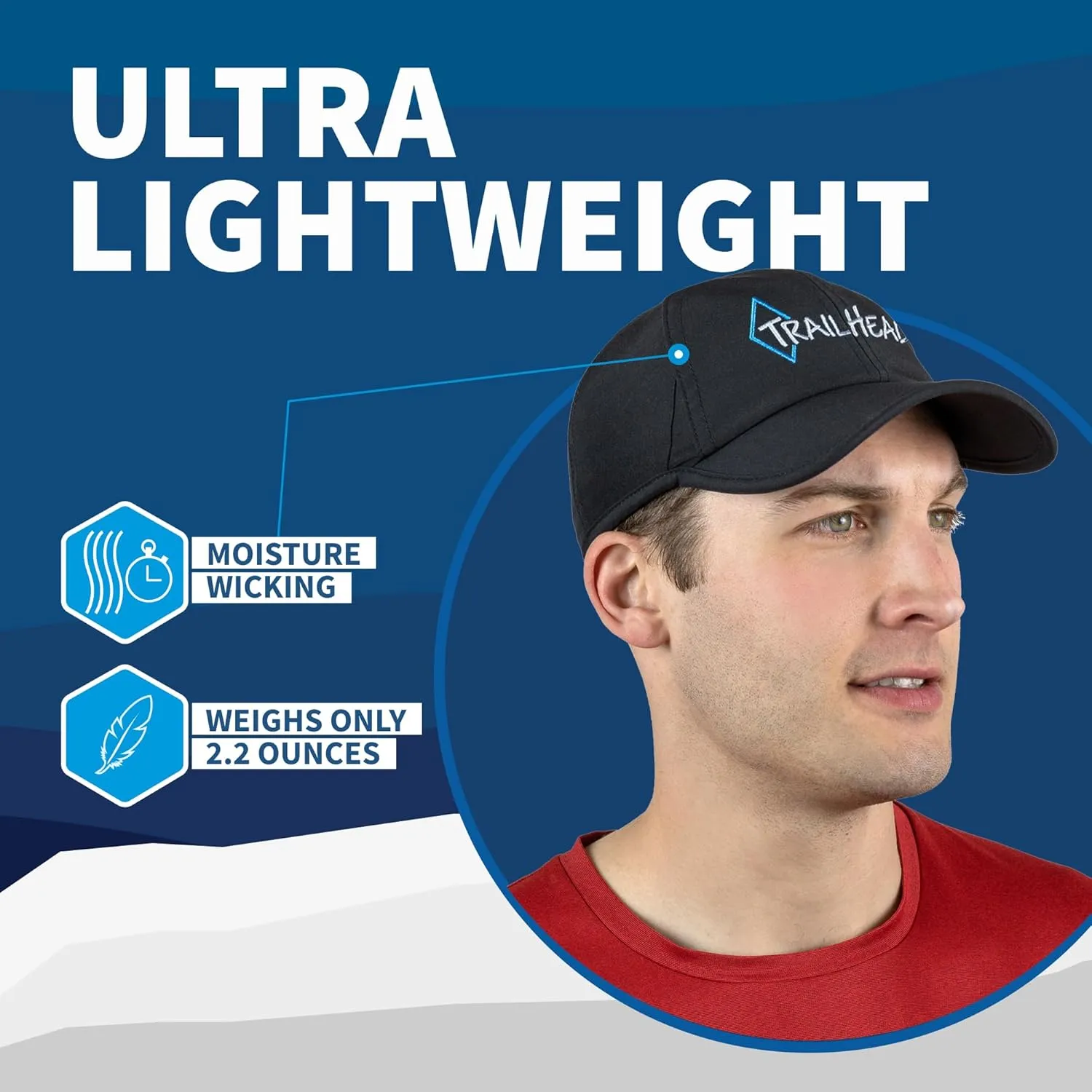 TrailHeads Men??s Running Hat with UV Protection | Quick Dry Sports Hats for Men | UPF 50 Hats | Summer Hats for Men