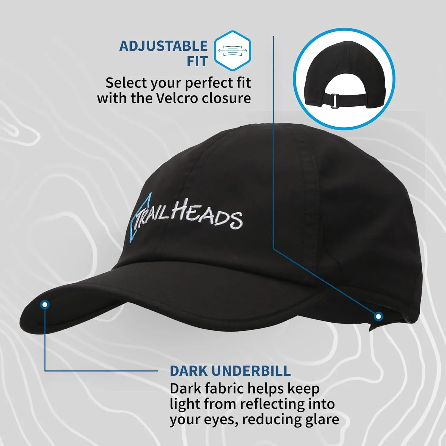 TrailHeads Men??s Running Hat with UV Protection | Quick Dry Sports Hats for Men | UPF 50 Hats | Summer Hats for Men