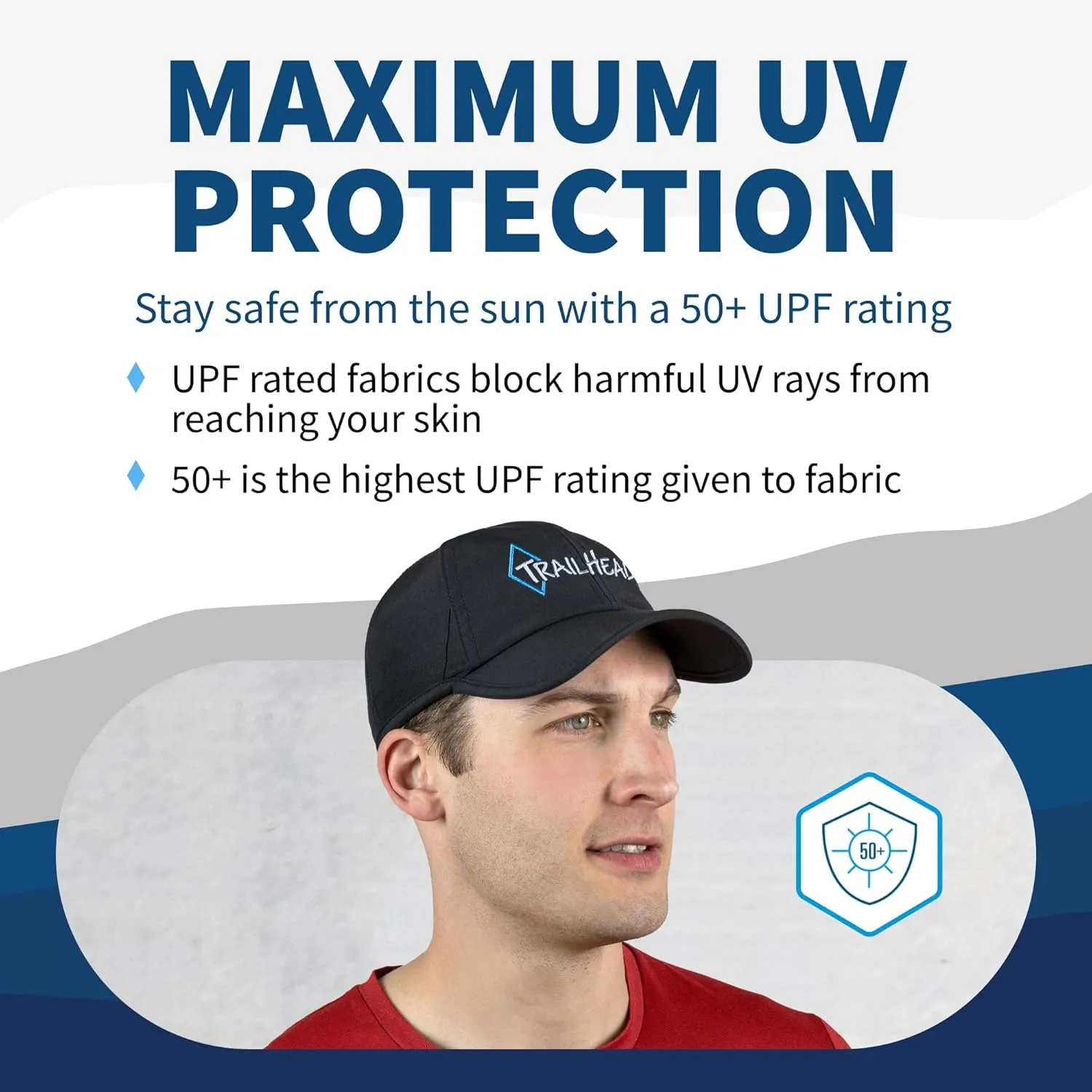 TrailHeads Men??s Running Hat with UV Protection | Quick Dry Sports Hats for Men | UPF 50 Hats | Summer Hats for Men