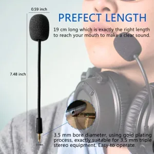 Turtle Beach Mic Replacement 3.5mm Detachable Game Microphone Boom for PDP Afterglow AG6 Ear Force Xbox One Stealth 400 420x 450 500p 520 Recon 50x 50p 50 60p 150 Gaming Headset (2 PCS)