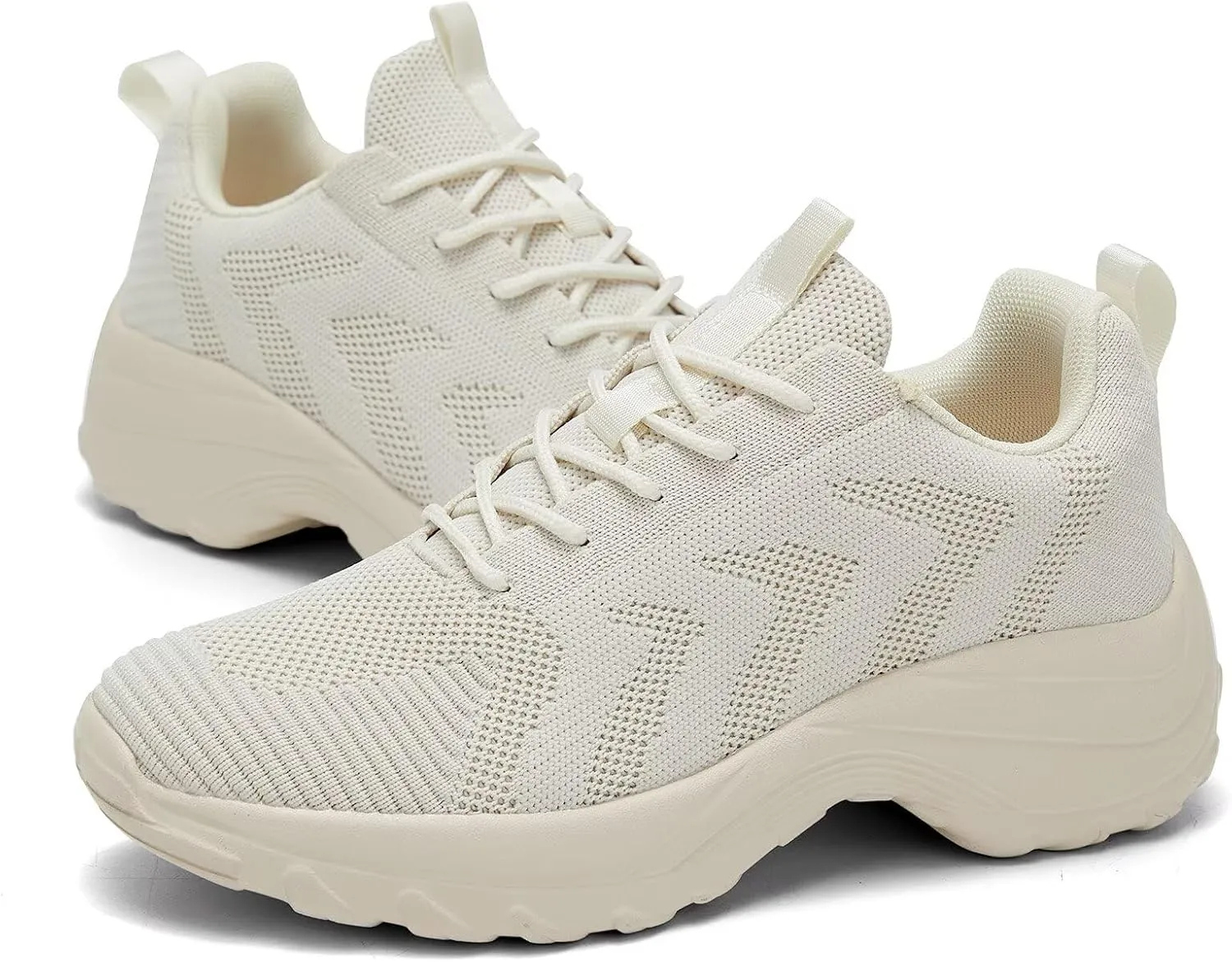 Womens Walking Shoes Arch Support Non Slip Work Lace up Sneakers Breathable Lightweight Comfort Wedge Platform